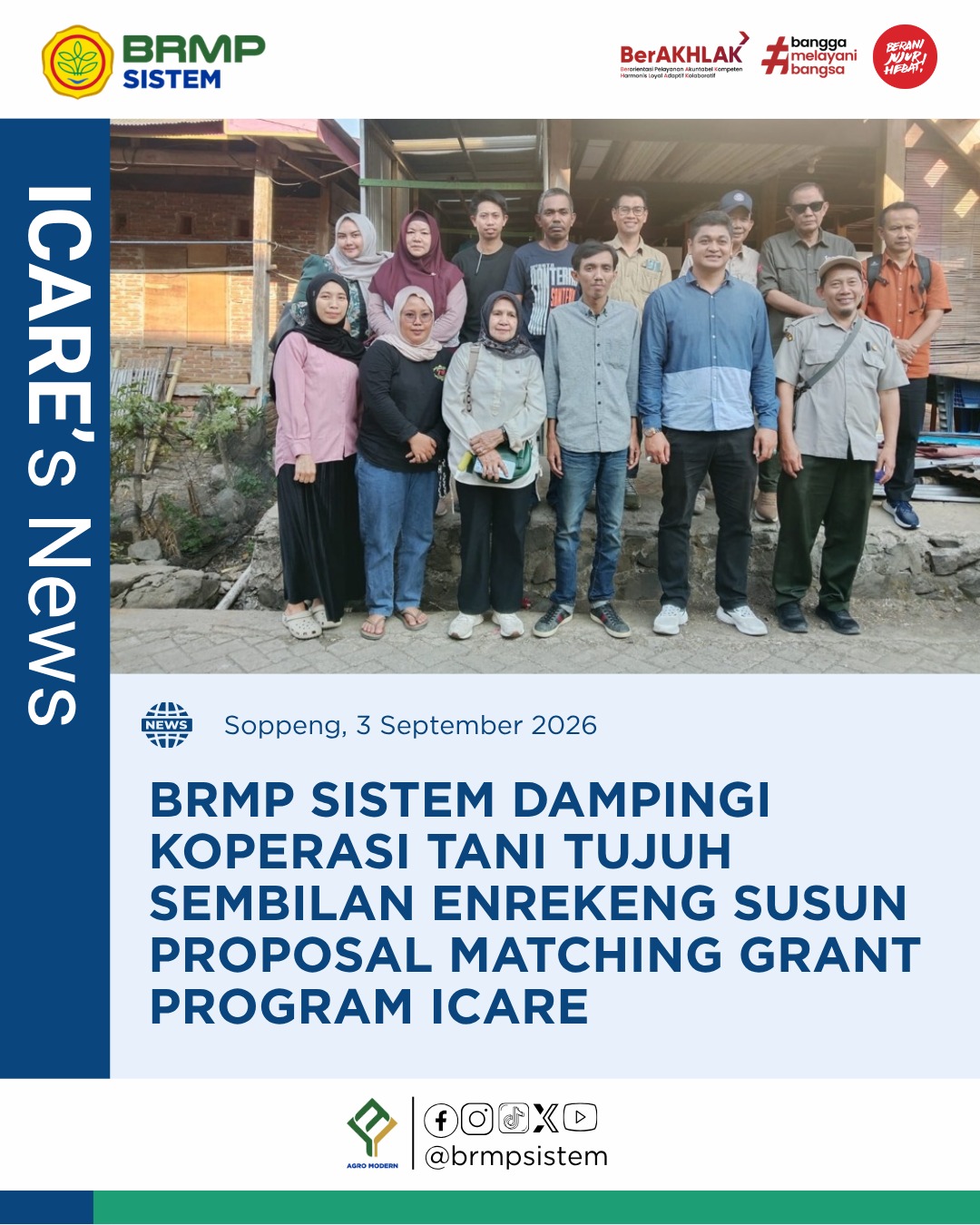 BRMP Sistem Dampingi Koperasi Tani Tujuh Sembilan Enrekeng Susun Proposal Matching Grant Program ICARE
