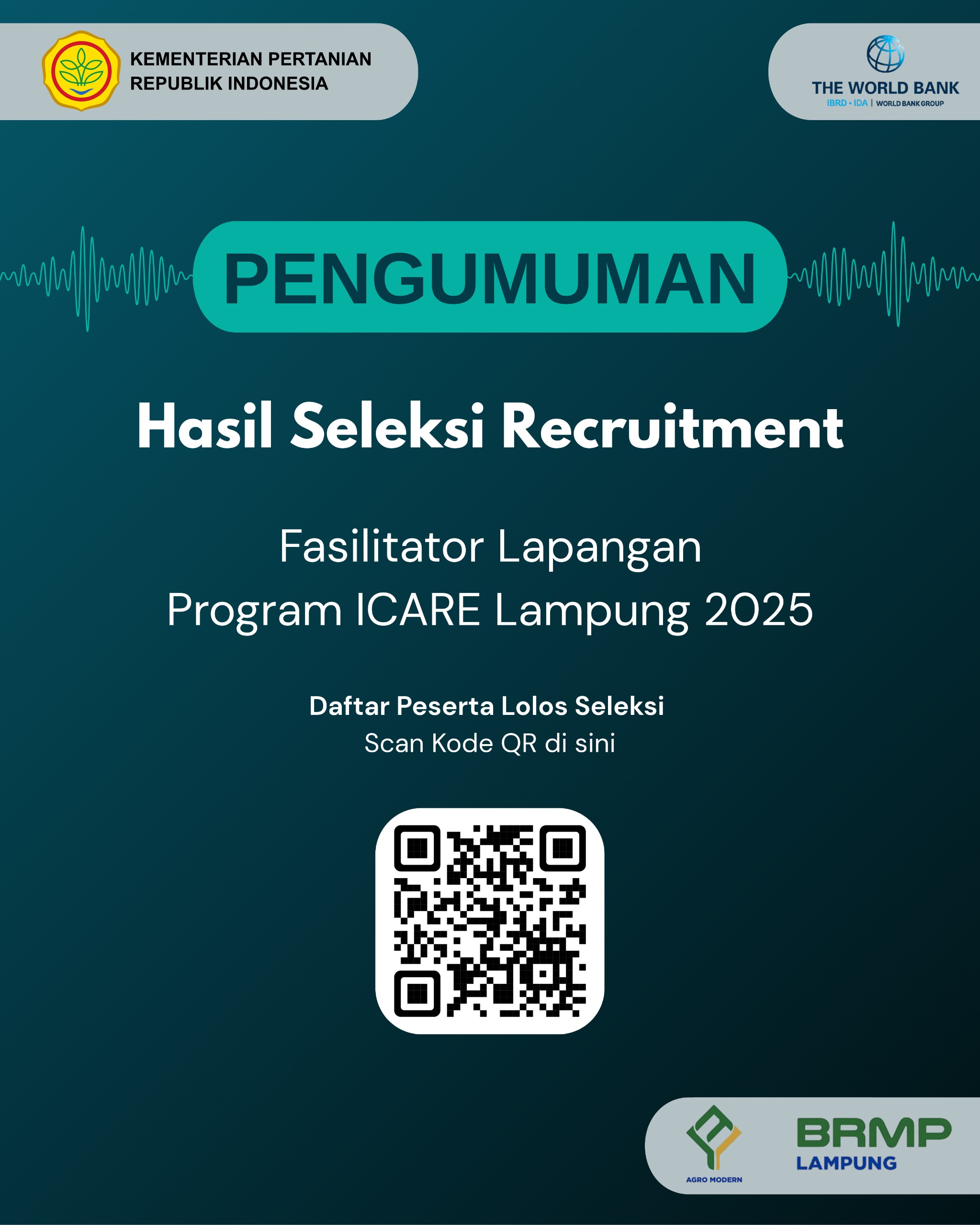 Hasil seleksi recruitment Fasilitator Lapangan